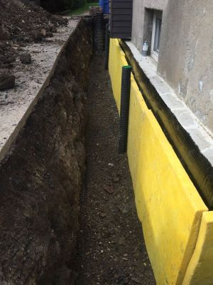 Excavation Mont-Bruno - Drains et membrane